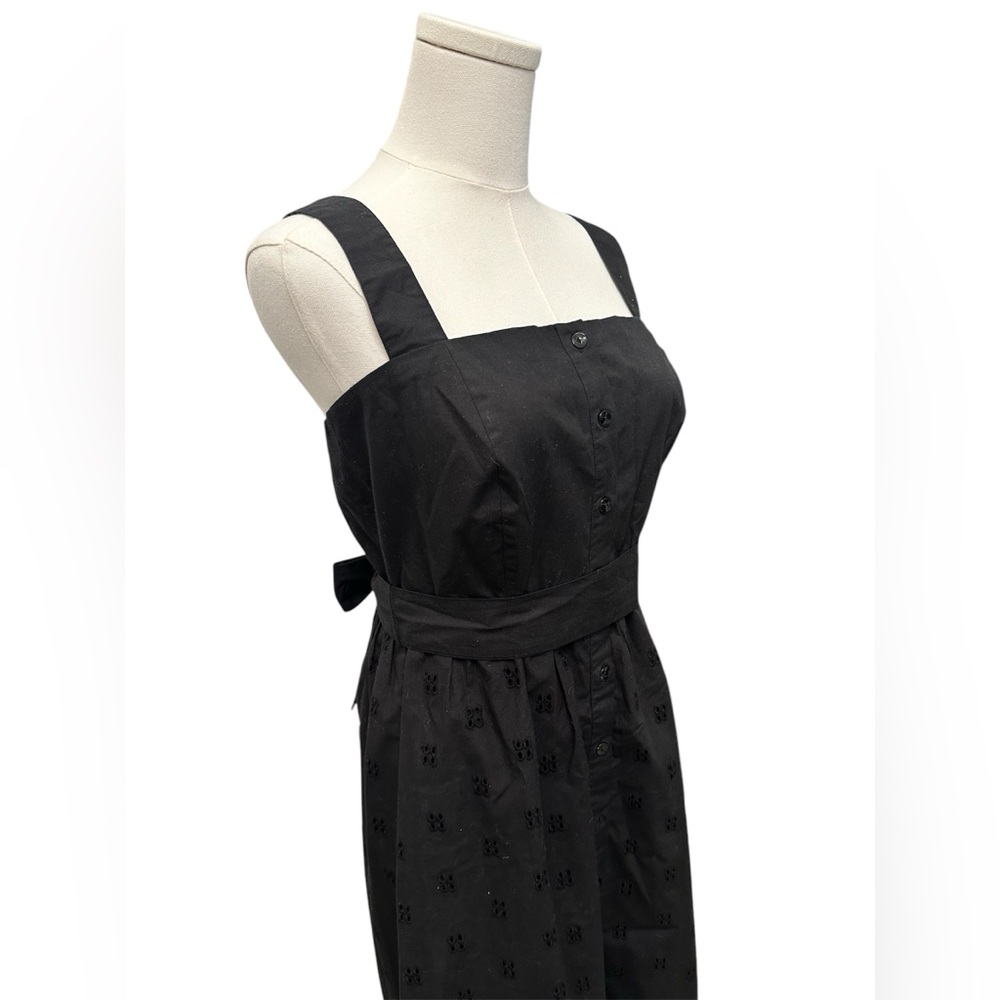 AMOUR VERT Irene Organic Cotton Eyelet Midi Dress Black Women Size XS NWT - Picture 10 of 16
